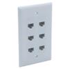 1Gang Colorful 6 Ports CAT6 RJ45 Female To Female Wall Plate (Gray) view 2