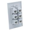 1Gang Colorful 6 Ports CAT6 RJ45 Female To Female Wall Plate (Gray) view 3