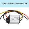 12v to 5v Converter DC Step Down Buck Voltage Regulator DC Transformer Power Supply 3A 15W Waterproof Car Converter Compatible with Led Light Car Truck Boat view 2