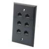 1Gang Colorful 6 Ports CAT6 RJ45 Female To Female Wall Plate (Black) view 2