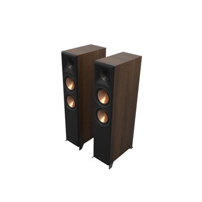 Klipsch RP-6000F II 2.0 Dual Floorstanding Speaker Pair with 90 x 90 Hybrid Tractrix Horn, 1 LTS Tweeter, 6.5 Cerametallic Woofers, and Dolby Atmos Options for Premium Home Theater Sound in Walnut