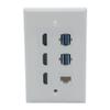 1Gang Colorful 3 Ports HDMI 2 Ports USB 3.0 1 Port CAT6 RJ45 Female To Female Wall Plate (Almond) view 1