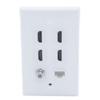 1Gang Colorful 4 Ports HDMI 1 Port Coaxial F RG6 1 Port CAT6 RJ45 Female To Female Wall Plate (White) view 1