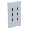 1Gang Colorful 6 Ports HDMI Female To Female Wall Plate (Gray) view 2