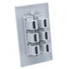 1Gang Colorful 6 Ports HDMI Female To Female Wall Plate (Gray) view 3