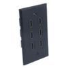 1Gang Colorful 6 Ports HDMI Female To Female Wall Plate (Black) view 2