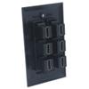 1Gang Colorful 6 Ports HDMI Female To Female Wall Plate (Black) view 3