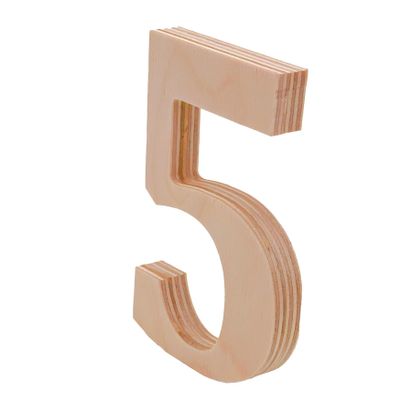 4 Tall Wooden Number 5  1/2 Thick Baltic Birch  Paintable DIY Decor, Signs & Crafts - Pack of 1