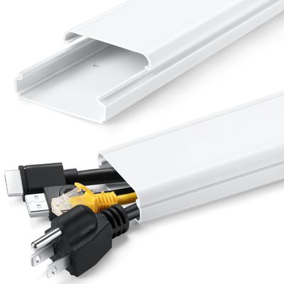 ZhiYo 34in TV Cord Hider for Wall Mounted TV, Large Cord Cover Wall, PVC Cable Management Raceway Kit, Wire Hider for Wall, White Wire Concealer 2 xL17in, W2in xH0.7in