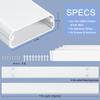 ZhiYo 34in TV Cord Hider for Wall Mounted TV, Large Cord Cover Wall, PVC Cable Management Raceway Kit, Wire Hider for Wall, White Wire Concealer 2 xL17in, W2in xH0.7in view 3