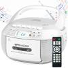 Greadio CD Player Boombox Cassette Player Combo with Bluetooth,AM/FM Radio,Stereo Sound with Remote Control,AUX/USB Drive,Tape Recording,AC/DC Powered,Headphone Jack,LCD Display for Home,Kids,Gift view 1