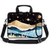 AMARY 15.4" 15.6" laptop sleeve adjustable shoulder strap with handle accessory pocket for men women (Mountains Galaxy) view 1