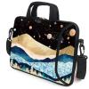 AMARY 15.4" 15.6" laptop sleeve adjustable shoulder strap with handle accessory pocket for men women (Mountains Galaxy) view 2