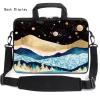 AMARY 15.4" 15.6" laptop sleeve adjustable shoulder strap with handle accessory pocket for men women (Mountains Galaxy) view 3