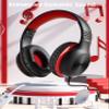 Nabevi Headphones for Kids for School, Kids Headphones with Microphone, Sharing Function, 85dB/94dB Safe Volume Limit, HD Sound, Over Ear Kid Headphone for School, On-line Study, Travel, Red view 2