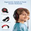 Nabevi Headphones for Kids for School, Kids Headphones with Microphone, Sharing Function, 85dB/94dB Safe Volume Limit, HD Sound, Over Ear Kid Headphone for School, On-line Study, Travel, Red view 3