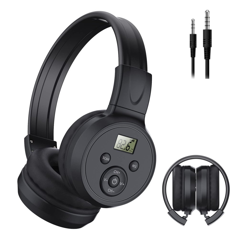 F4 Portable FM Radio Headphones with AAA Batteries Operated (Not Included)