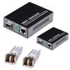 A Pair of Fiber Transceiver, 1.25G/s Bidi Gigabit Multi-Mode SFP Ethernet Media Converter with 2PCS LC Dual Module Included, 10/100/1000Base-Tx to 1000Base-SX SMF RJ45 to SFP Slot up to 550M view 1