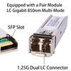A Pair of Fiber Transceiver, 1.25G/s Bidi Gigabit Multi-Mode SFP Ethernet Media Converter with 2PCS LC Dual Module Included, 10/100/1000Base-Tx to 1000Base-SX SMF RJ45 to SFP Slot up to 550M view 3