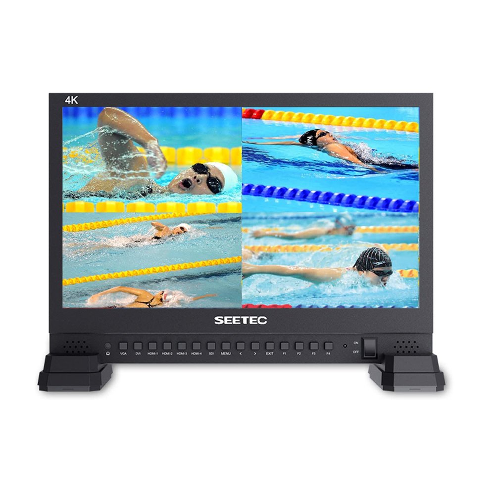 SEETEC 15.6" 4K156-9HSD Broadcast Monitor with IPS UHD 3840x2160 4xHDMI Quad Split Display 3G SDI VGA DVI for Professional Live Event Post Production Director Film Camera Field