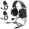 HEARFALCOM Dual Communication COMTA III Tactical Headset with PTT Adapters U94 PTT Compatible with Baofeng UV-5R, UV-82 Walkie Talkie Suitable for Airsoft Sports, Hunting, Hearing Protection (BK) view 1