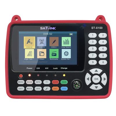 VISLONE ST-5150 DVB-S2/T2/C COMBO HD Satellite TV Signal Finder Digital Handheld Signal Meter Satellite Finder H.265 HEVC MPEG-4 4.3 Inch TFT LCD