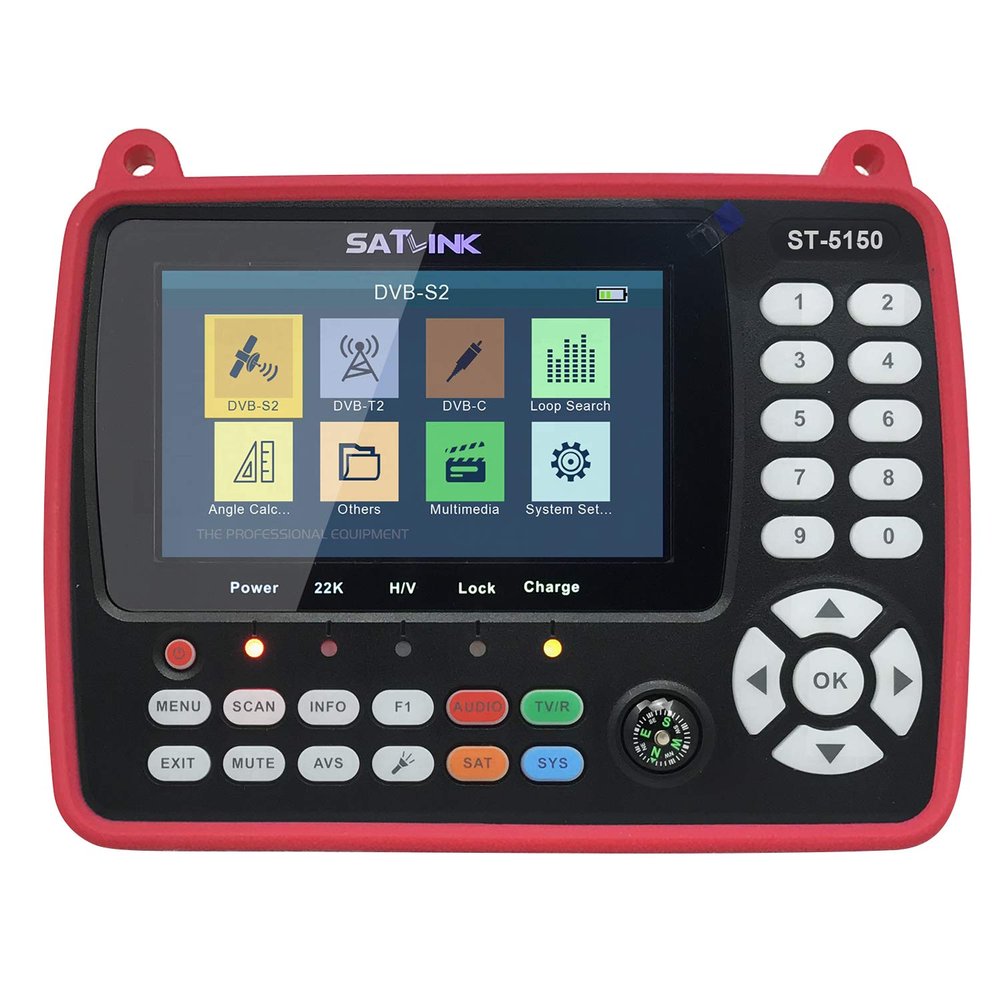 VISLONE ST-5150 DVB-S2/T2/C COMBO HD Satellite TV Signal Finder Digital Handheld Signal Meter Satellite Finder H.265 HEVC MPEG-4 4.3 Inch TFT LCD