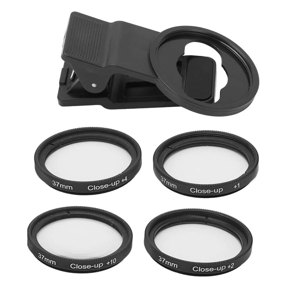 37mm Macro Close Up Filter Set, Plus 1/2/4/10 Macro Filter Mobile Phone Lens Filter for Mobile Phones, Close Up Lens Filter Kit Set Accessory