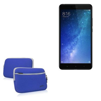 BoxWave Case Compatible with Xiaomi Mi Max 2 - SoftSuit with Pocket, Soft Pouch Neoprene Cover Sleeve Zipper Pocket - Super Blue
