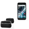 BoxWave Case Compatible with Archos 50 Graphite - SoftSuit with Pocket, Soft Pouch Neoprene Cover Sleeve Zipper Pocket - Jet Black with Grey Trim view 1