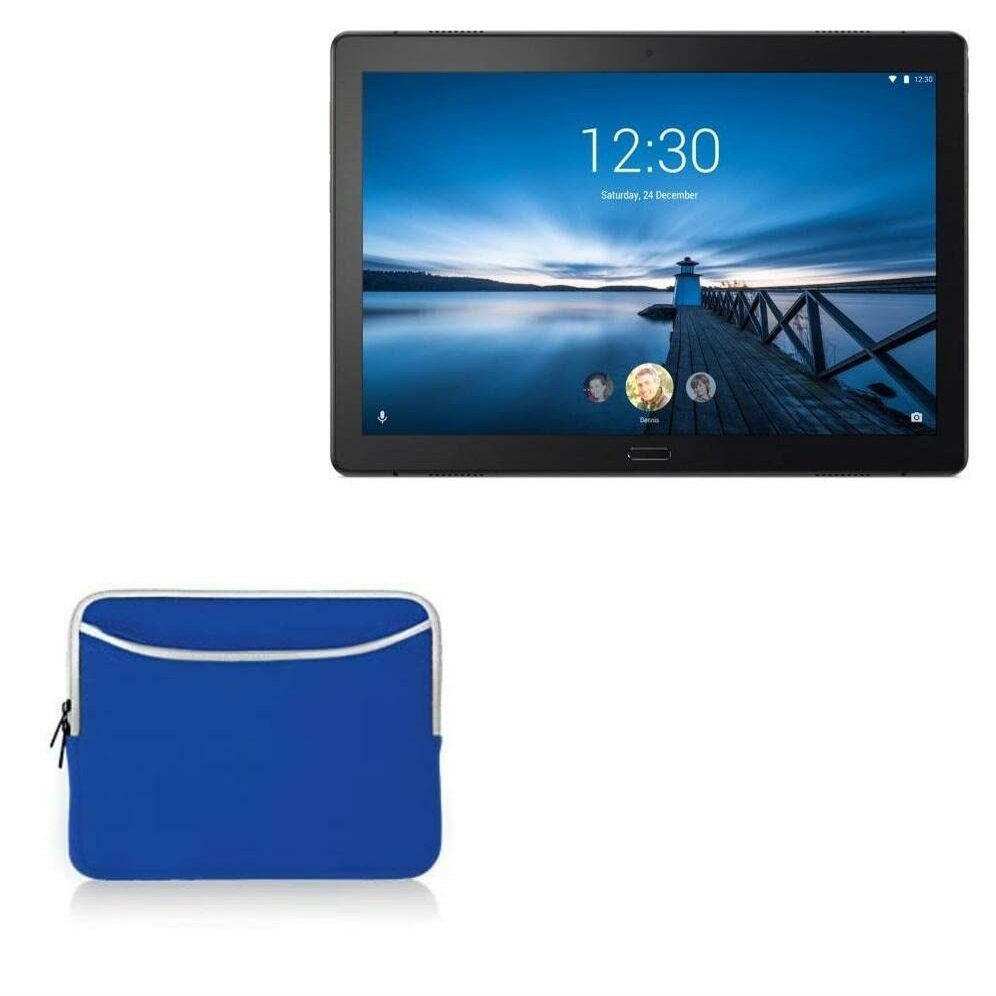 BoxWave Case Compatible with Lenovo Smart Tab P10 Wi-Fi - SoftSuit with Pocket, Soft Pouch Neoprene Cover Sleeve Zipper Pocket - Super Blue