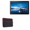 BoxWave Case Compatible with Lenovo Smart Tab P10 Wi-Fi - SoftSuit with Pocket, Soft Pouch Neoprene Cover Sleeve Zipper Pocket - Jet Black with Red Trim view 1