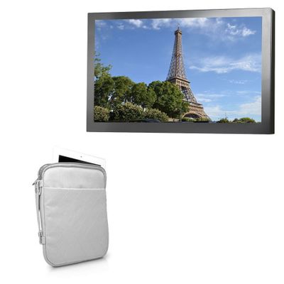 BoxWave Case Compatible with TRU-Vu VMTR-10.1 - Quilted Carrying Bag, Soft Synthetic Leather Cover w/Diamond Design - Cool Grey