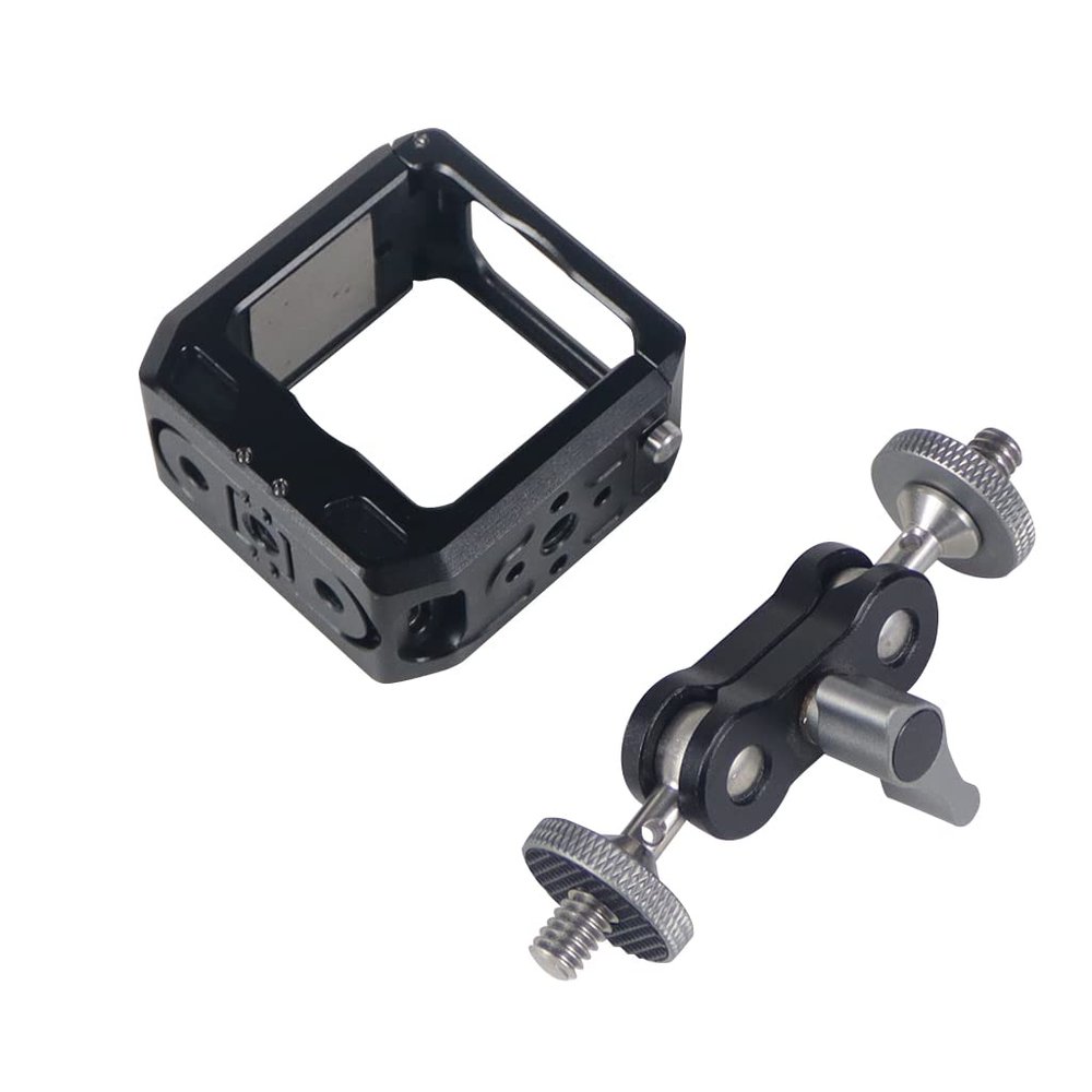 BGNing Action 2 Camera Cage, Action 2 Magnetic Frame Case with Bottom Magnetic 2 Slots Interface/1/4 A-rri Positioning Hhole for Action 2 (Kit C)