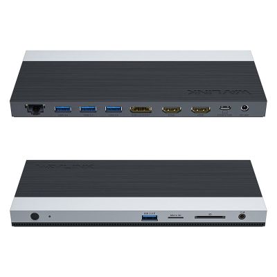WAVLINK USB C Docking Station 4K Triple Display (2 HDMI + 1 Displayport) with 100W PC Charging, Gigabit Ethernet, 4 USB 3.0, SD/TF Card Slot, Audio, for Dell HP MacBook Lenovo and Other USB C Laptops