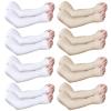 Eurzom 8 Pairs Elderly Skin Protector Sleeves Thin Skin Arm Sleeve Bruise Protective from Abrasions Tear Sun Exposure(Nude Color, White) view 1