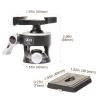 OBO S26 Type Clamp Hollowed-Out Panoramic Lightweight Lock Quickly Ball Head with 1/4 Quick Release Plate for 360 Rotating Professional CNC Ballhead DSLR Cameras Tripods Max Loading 13lbs/6kg view 3