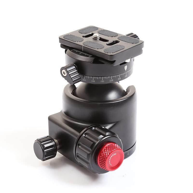 OBO H520 Low Profile Damping Ball Head Unique 52mm Ball Double 360 Panoramic Tripod Head CNC Aluminium Alloy Metal Ball-Head Arca Swiss Quick Release Plate Max Loading 77lbs/35kg