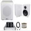 Rockville BluTube Amplifier Home Receiver+6.5" White Bookshelf Speakers+8" Sub view 1