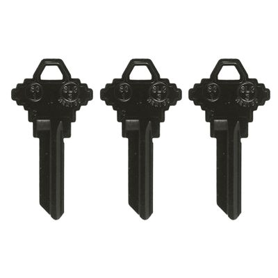 KeySmart AirKey, Aluminum SC1 Key Blanks, 75% Lighter, 2X Stronger Than Brass Bulk Keys, Durable and Scratch-Free, SC1 Set (3 Pack, Black)