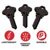 KeySmart AirKey, Aluminum SC1 Key Blanks, 75% Lighter, 2X Stronger Than Brass Bulk Keys, Durable and Scratch-Free, SC1 Set (3 Pack, Black) view 2