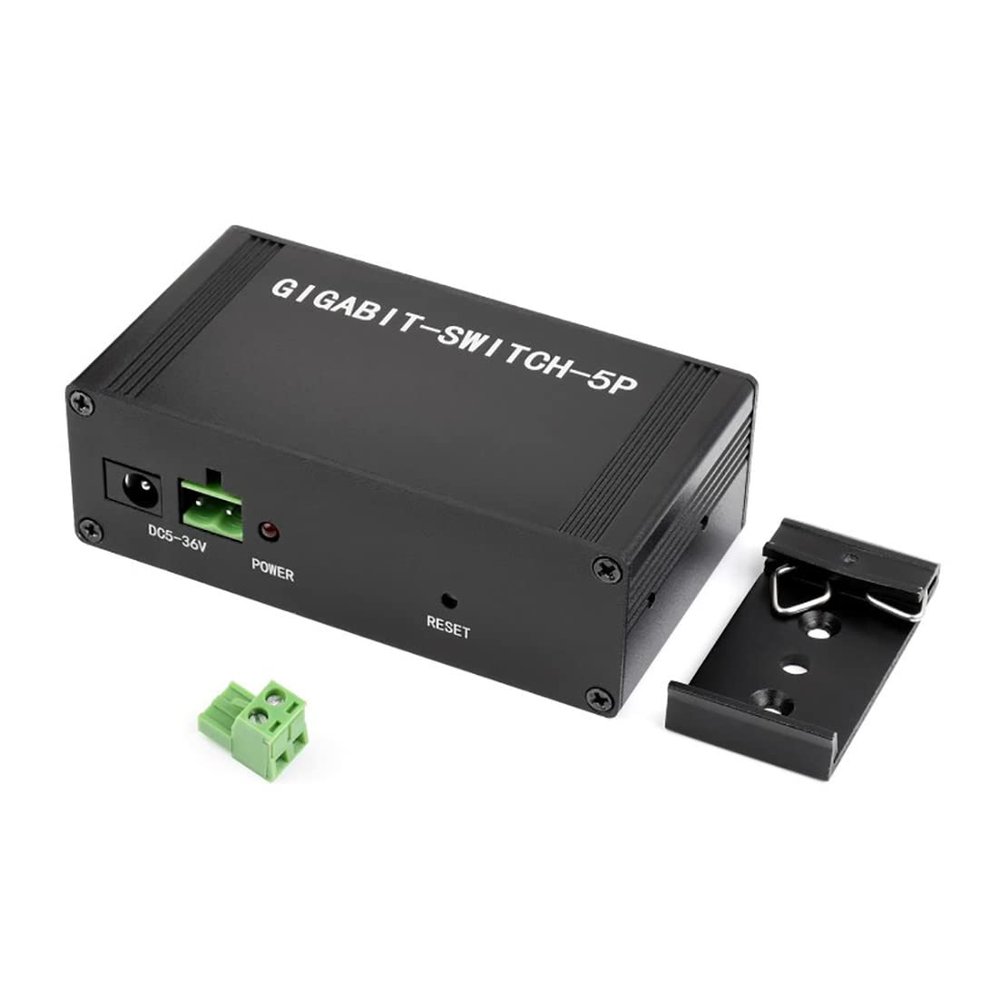 Coolwell Industrial Grade 5P Gigabit Ethernet Switch, 5X 10/100/1000M Ethernet Ports, Support DIN Rail Mount, IEEE 802.3X-Compliant