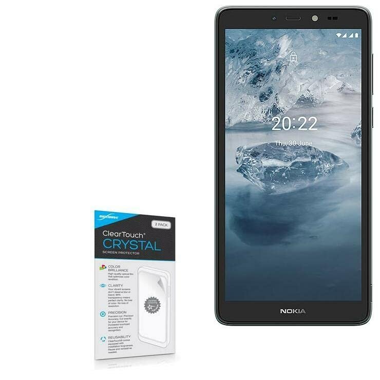 BoxWave Screen Protector Compatible with Nokia C2 2nd Edition (2022) - ClearTouch Crystal (2-Pack), HD Film Skin - Shields from Scratches