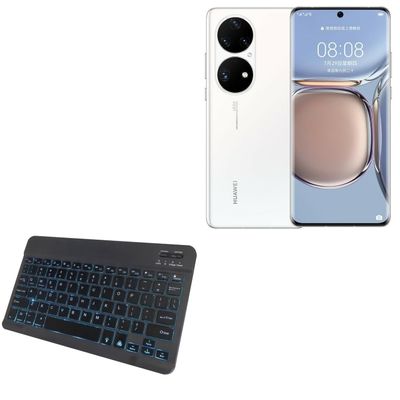 BoxWave Keyboard Compatible with Huawei P50 Pro (6.6) - SlimKeys Bluetooth Keyboard - with Backlight, Portable Slim LED 7 Colors - Jet Black