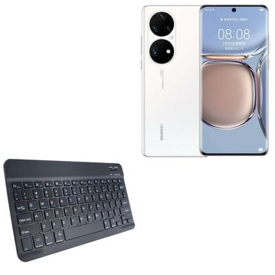 BoxWave Keyboard Compatible with Huawei P50 Pro (6.6) - SlimKeys Bluetooth Keyboard, Portable Thin with Chiclet-Style Keys - Jet Black