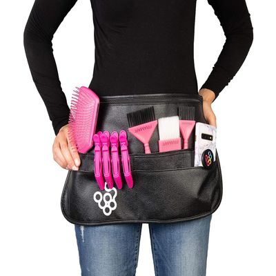 FRAMAR Hipster Salon Hairstylist Waist Belt with Shears Pouch, Professional Hair Stylist & Makeup Brush Belt