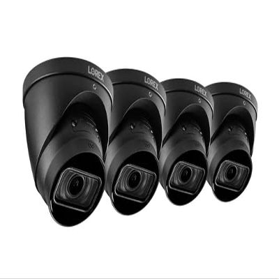 Lorex 4K (8MP) Motorized Varifocal Smart IP Dome Security Camera with Listen-in Audio and Real-Time 30FPS Recording - Black (4-Pack)