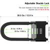 4 Digit Combination Padlock,Heavy Duty Anti Theft U-Shape Security Code Lock with Adjustable Shackle,for Bicycles, E-Bike,Mountain Bike,Road Bike,Gates,Shed, Fence [ Adjustable Range 210-230mm] view 2