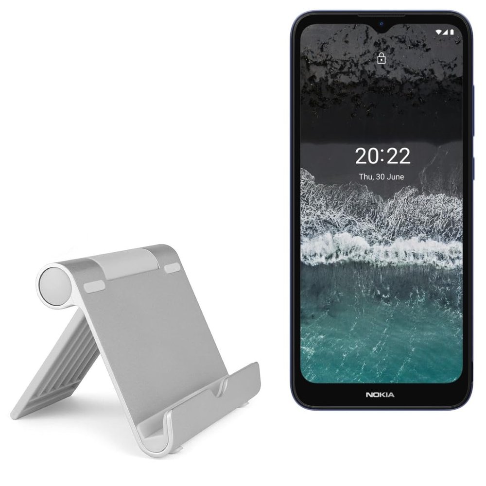 BoxWave Stand and Mount Compatible with Nokia C21 - VersaView Aluminum Stand, Portable, Multi Angle Viewing Sturdy