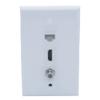 1Gang Colorful 1 Port HDMI 1 Port CAT6 RJ45 1 Port Coaxial F RG6 Female To Female Wall Plate (White) view 1